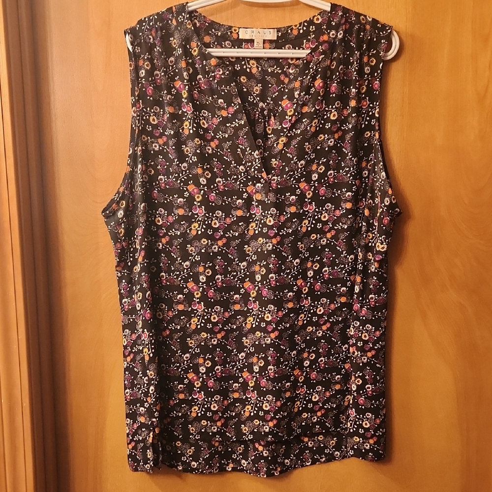 Chaus Floral Sleeveless Top XL